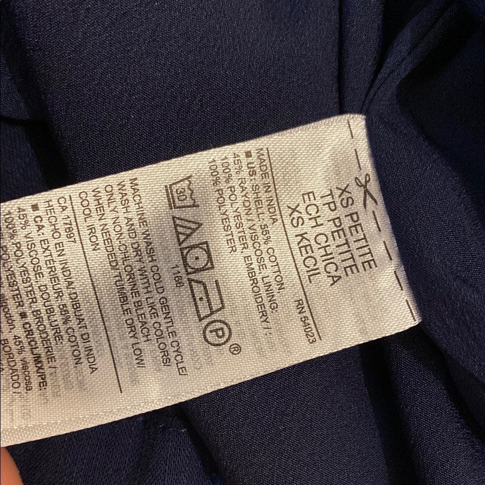 Old Navy Votton Blue Sleeveless Embroidered Dress. Size Xs - Picture 10 of 10
